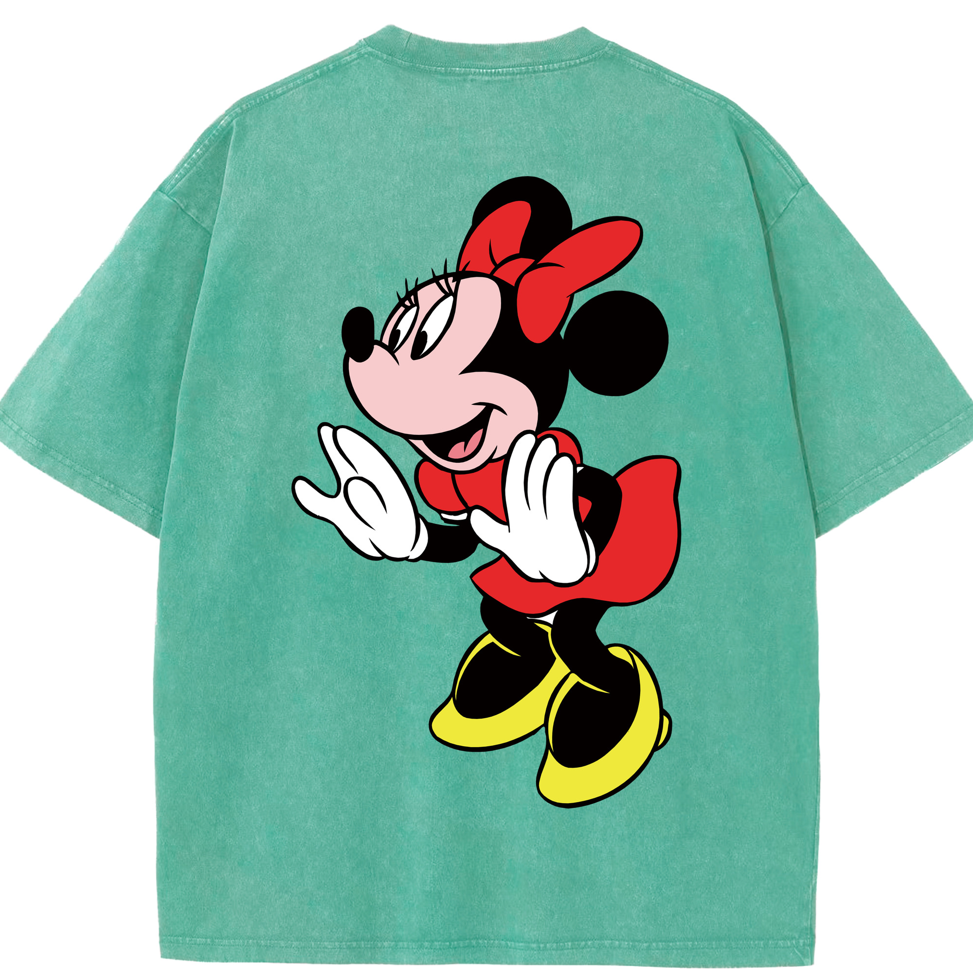 （画像用） ミッキーマウス Mickey Mouse 綿100% ヴィンテージ風 半袖Tシャツ（背面プリント）